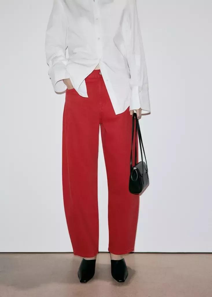 Red Balloon Seam Jeans, Red, large image number 1