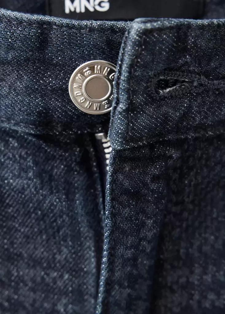 Blue Wide-Leg Checked Jeans, Open Blue, large image number 6