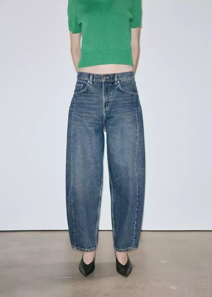 Blue Balloon Seam Jeans, Open Blue, medium