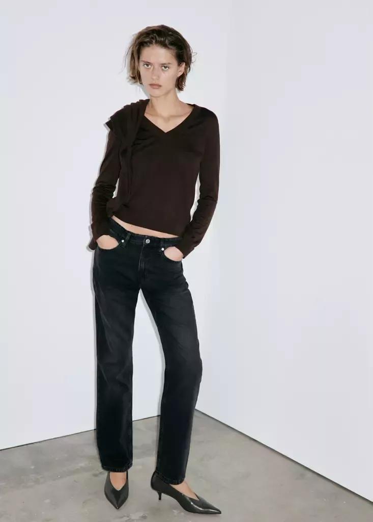 Grey Matilda High-Rise Straight Jeans, , medium