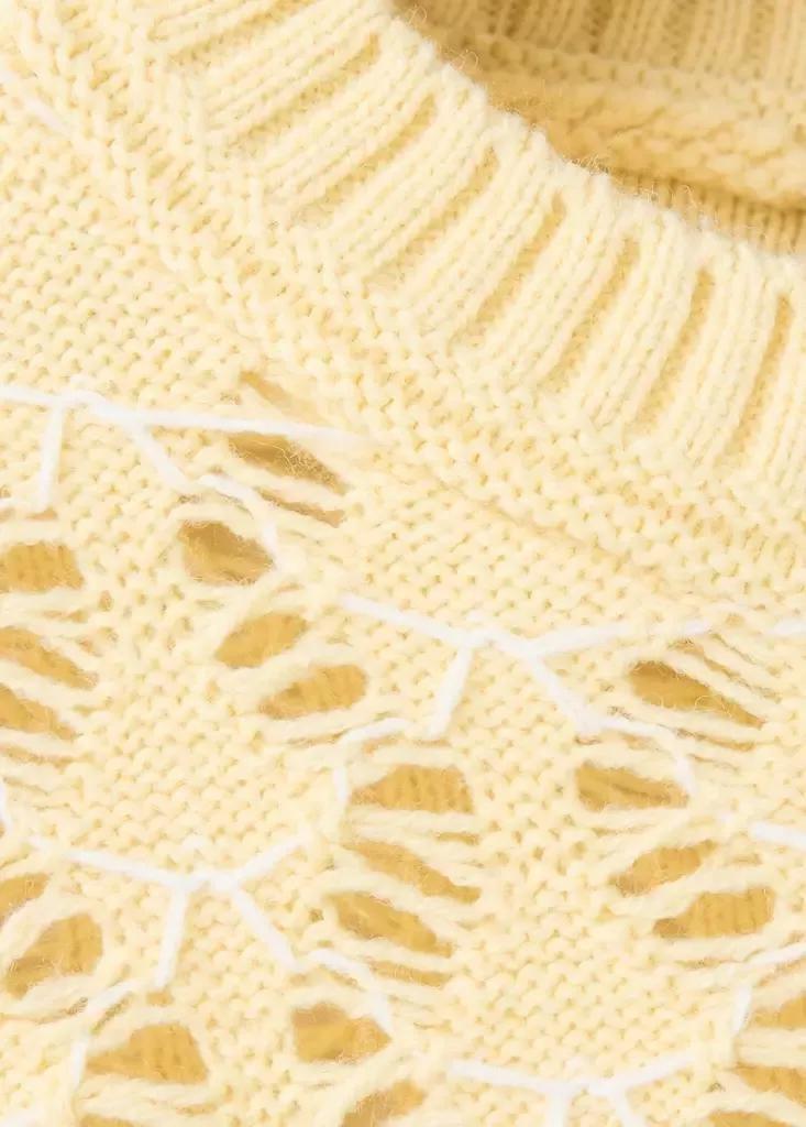 Yellow Work Knit Sweater, Yellow, large image number 5