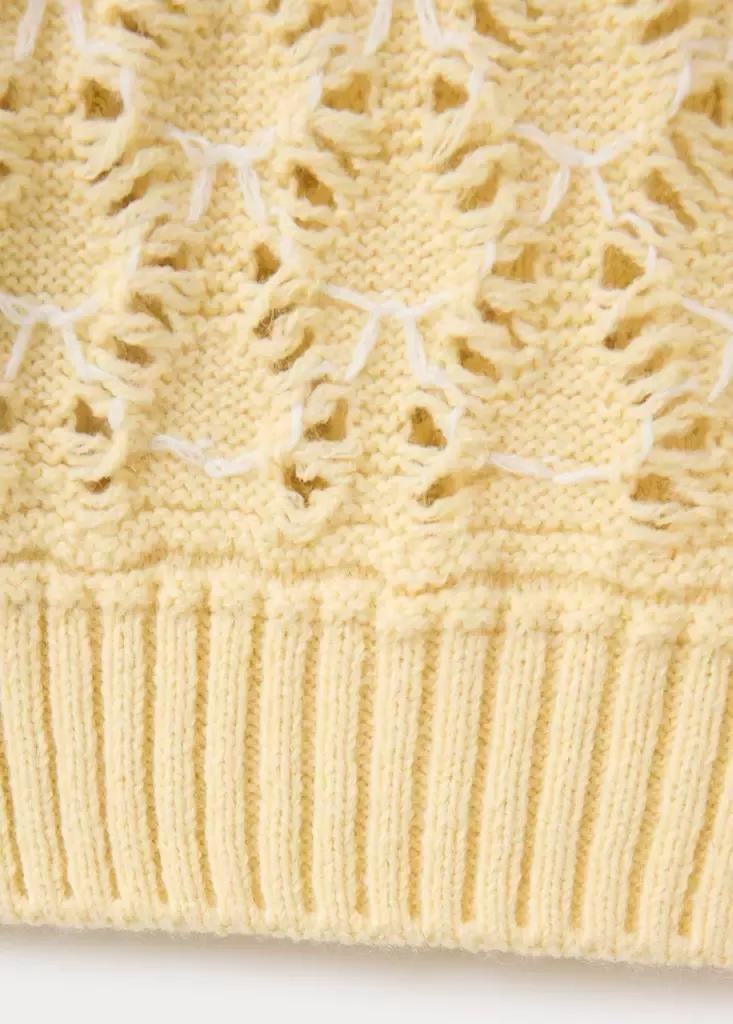 Yellow Work Knit Sweater, Yellow, large image number 6