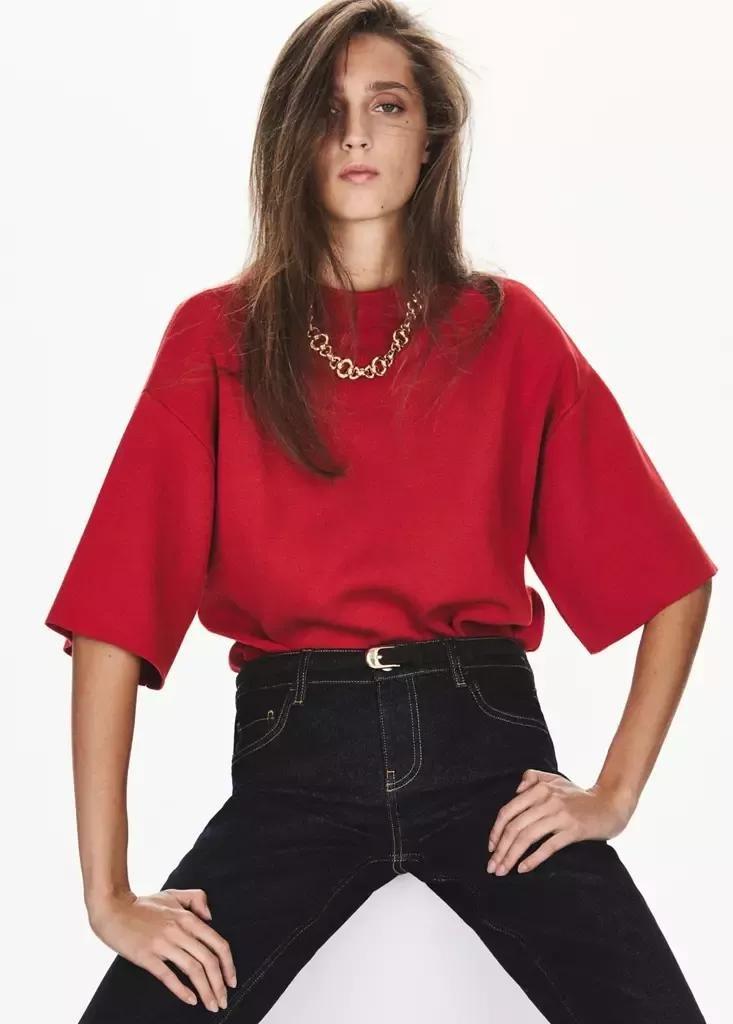 Bright Red Fine-Knit Roll-Neck Jumper, Bright Red, large image number 3