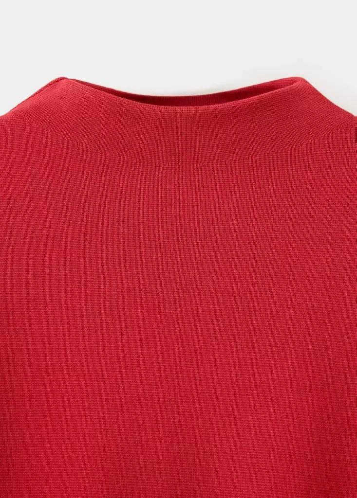 Bright Red Fine-Knit Roll-Neck Jumper, Bright Red, large image number 5