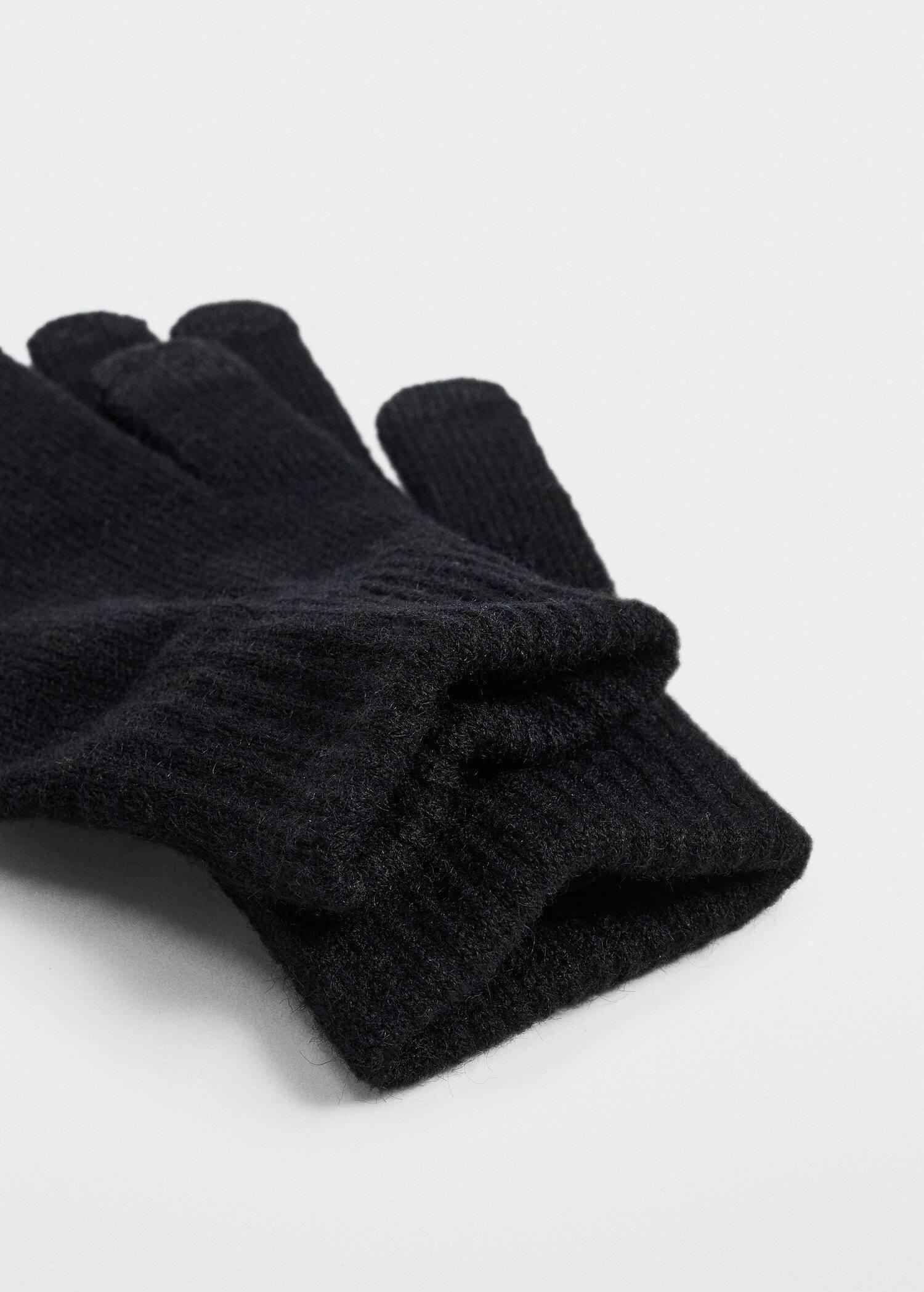 Black Touchscreen Knitted Gloves, , large image number 1