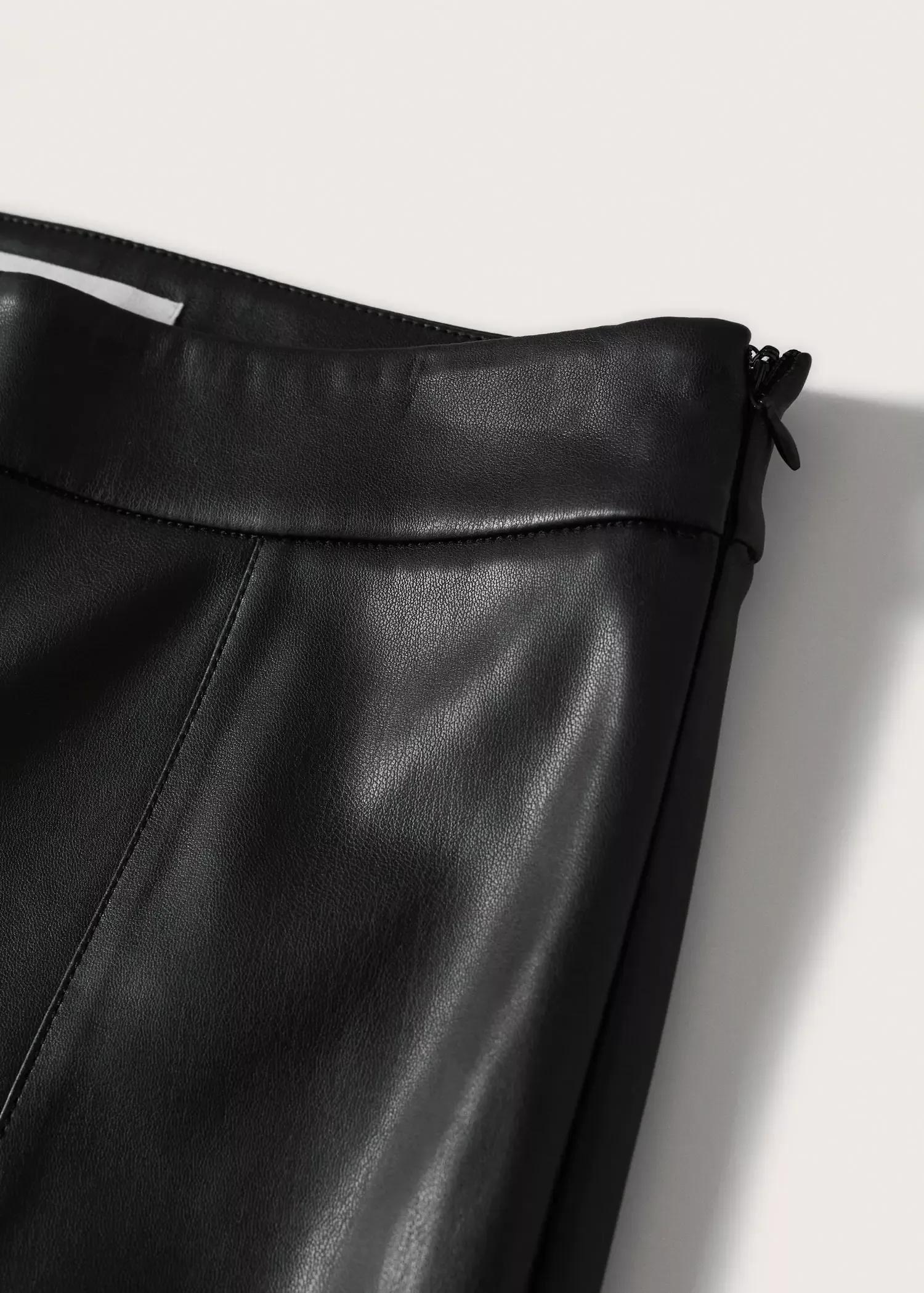 Black Leather-Effect Straight Trousers, , large image number 4