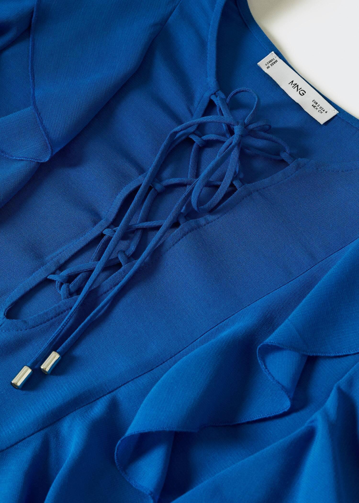 Blue Ruffle Blouse With Laces, , large image number 3