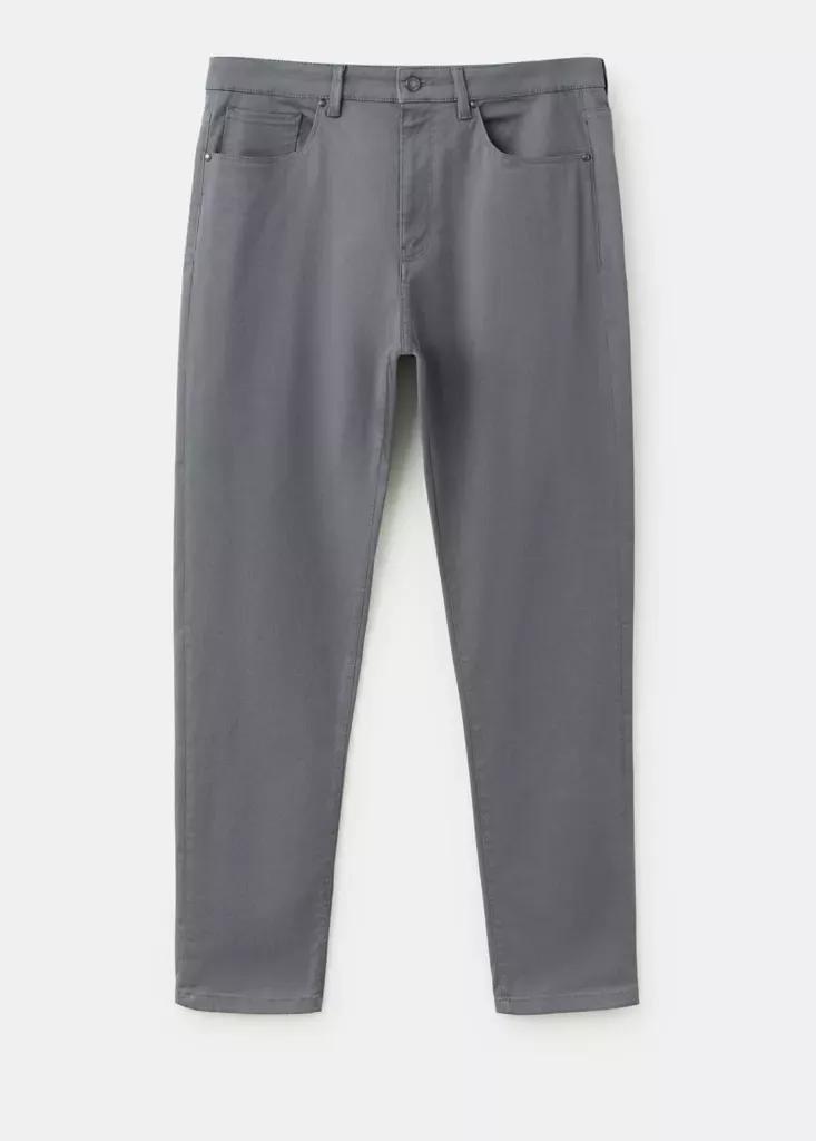 Grey Regular-Fit Cotton Trousers, Dark Grey, large image number 0
