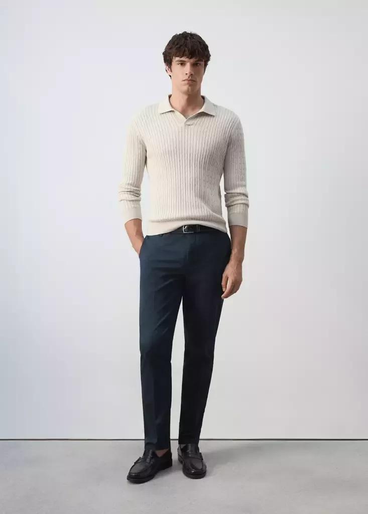 Navy Dublino Slim-Fit Chino Trousers, Navy, large image number 0