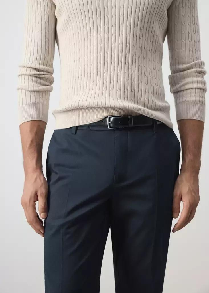 Navy Dublino Slim-Fit Chino Trousers, Navy, large image number 3