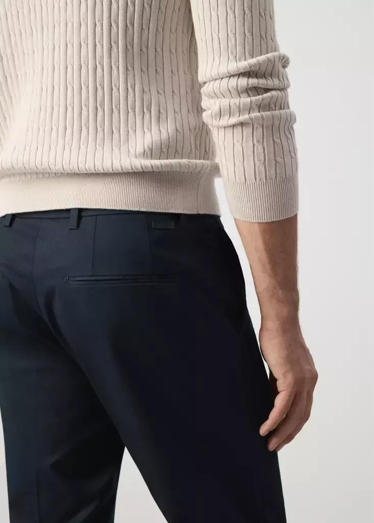 Navy Dublino Slim-Fit Chino Trousers, Navy, large image number 4