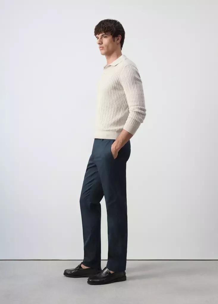 Navy Dublino Slim-Fit Chino Trousers, Navy, large image number 5