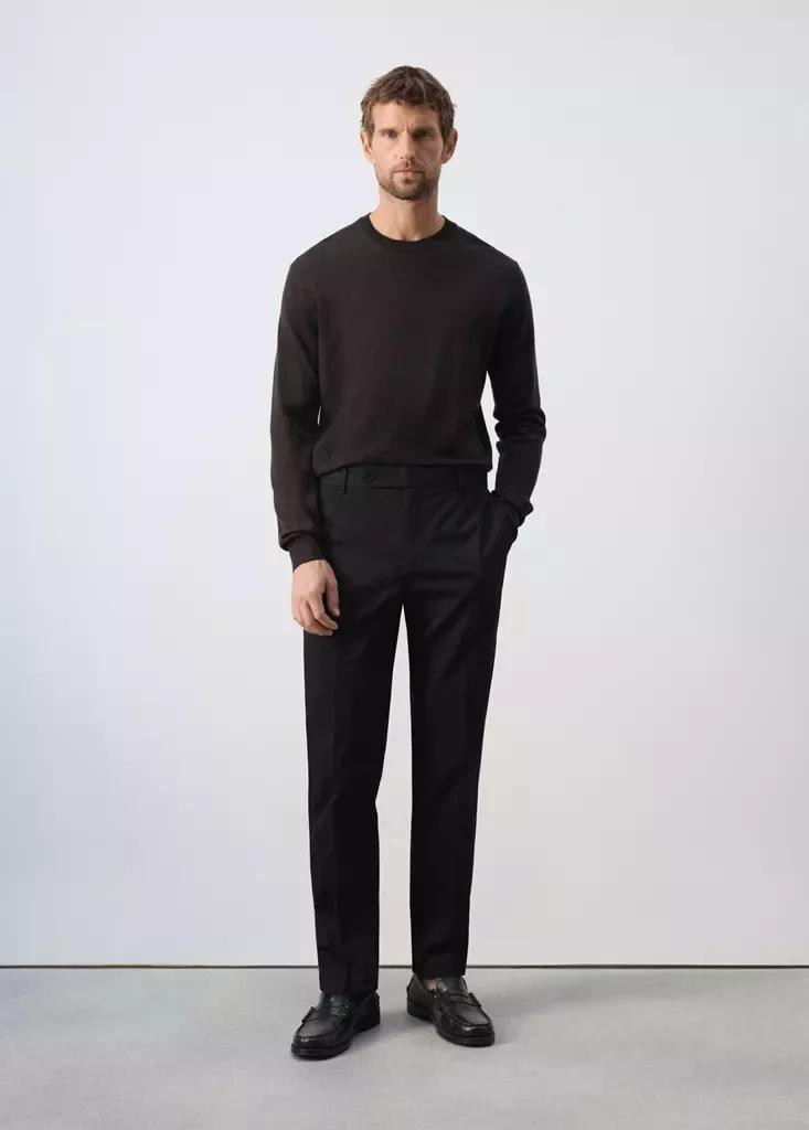 Black Dublino Slim-Fit Chino Trousers, Black, large image number 0