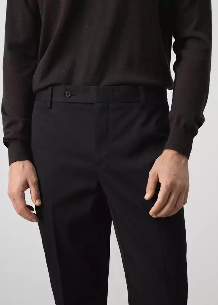 Black Dublino Slim-Fit Chino Trousers, Black, large image number 3