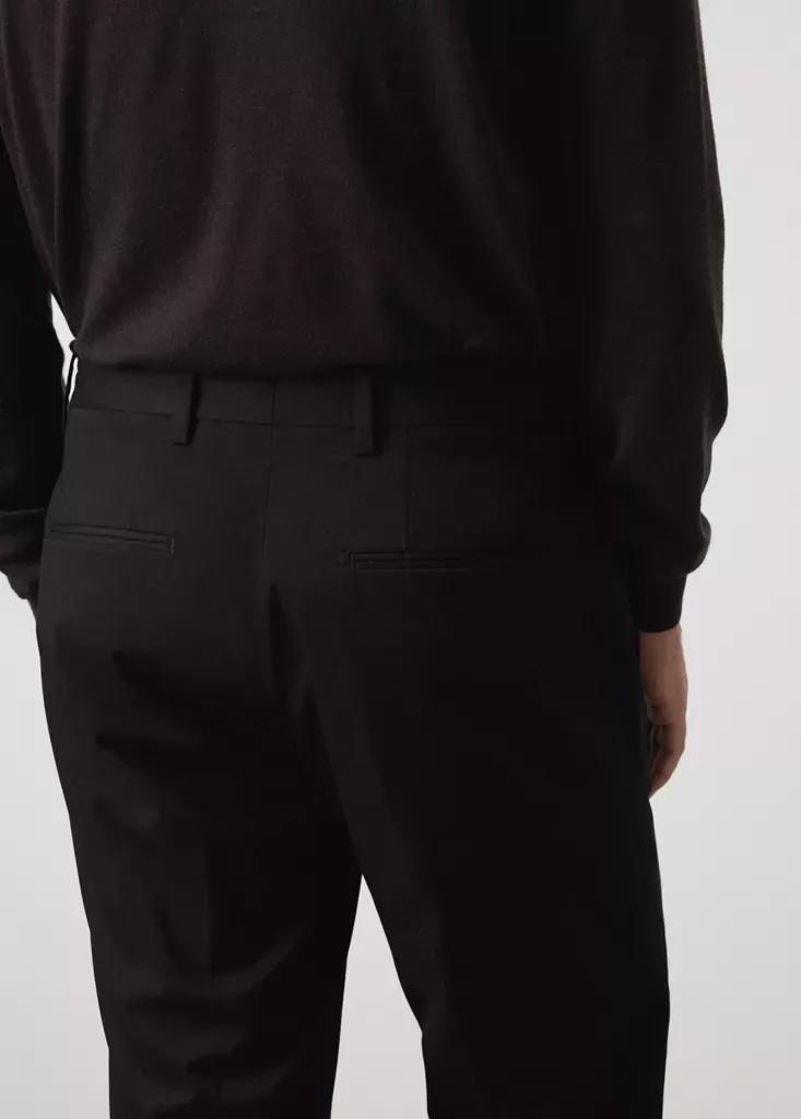 Black Dublino Slim-Fit Chino Trousers, Black, large image number 4