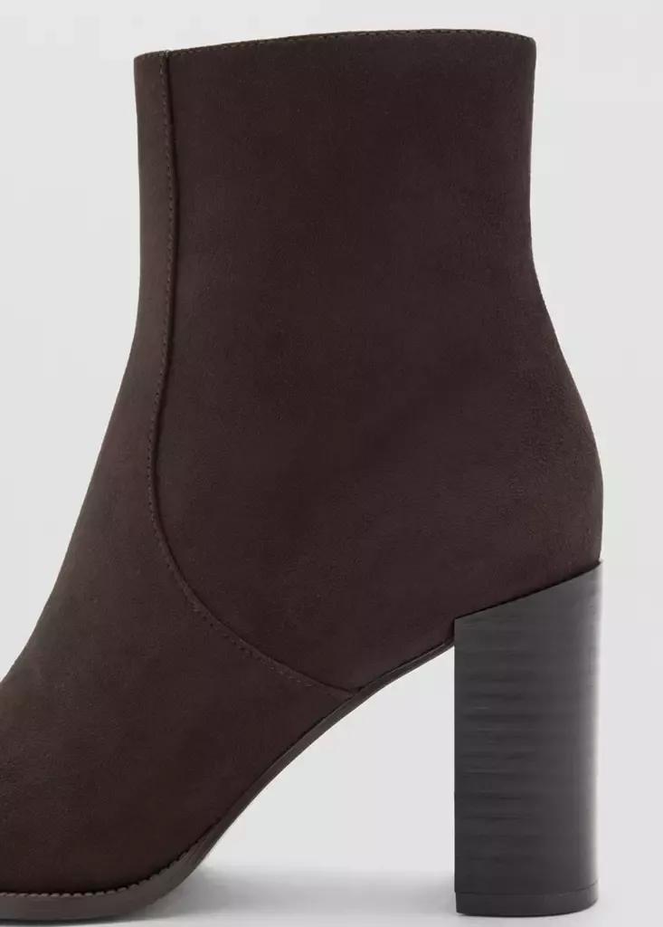 Brown Pointed Heel Ankle Boot, Brown, medium