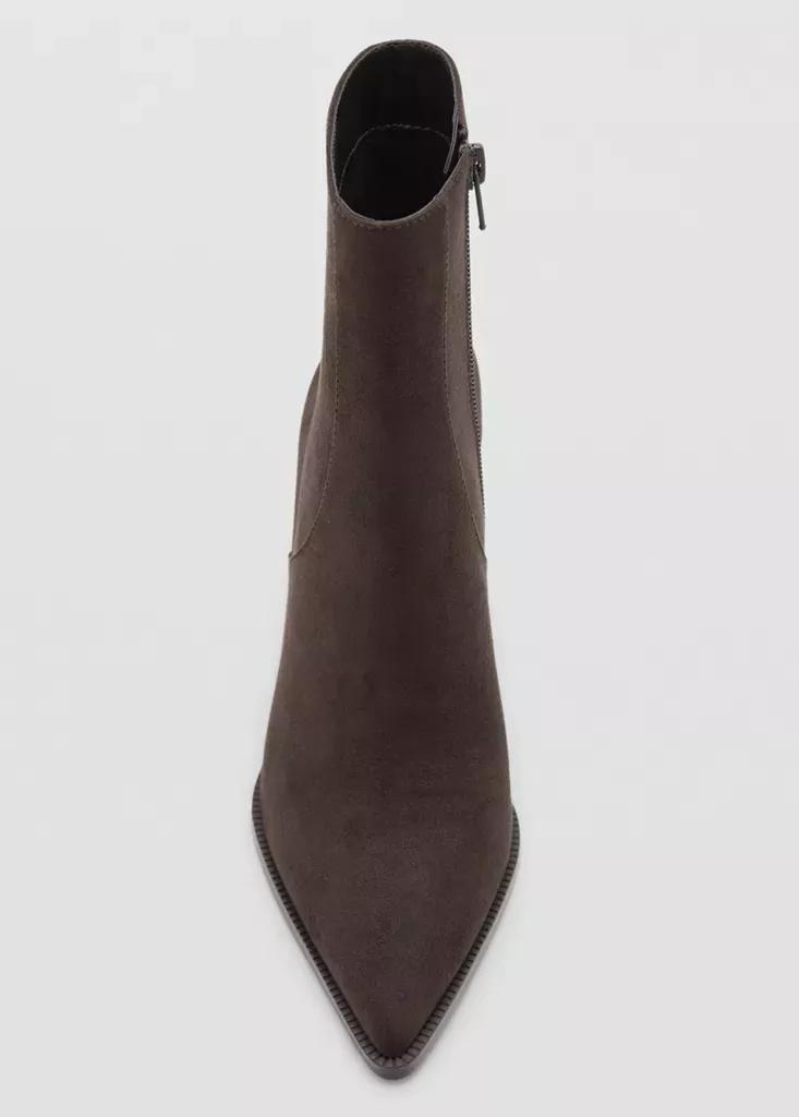 Brown Pointed Heel Ankle Boot, Brown, large image number 3