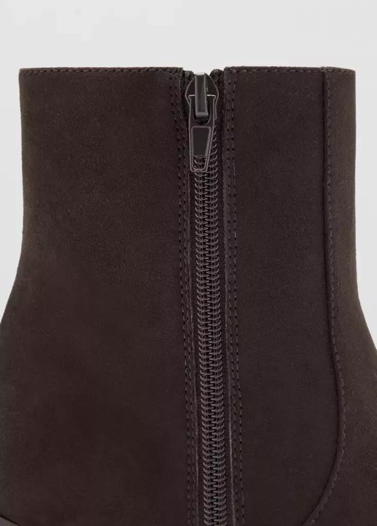 Brown Pointed Heel Ankle Boot, Brown, large image number 4