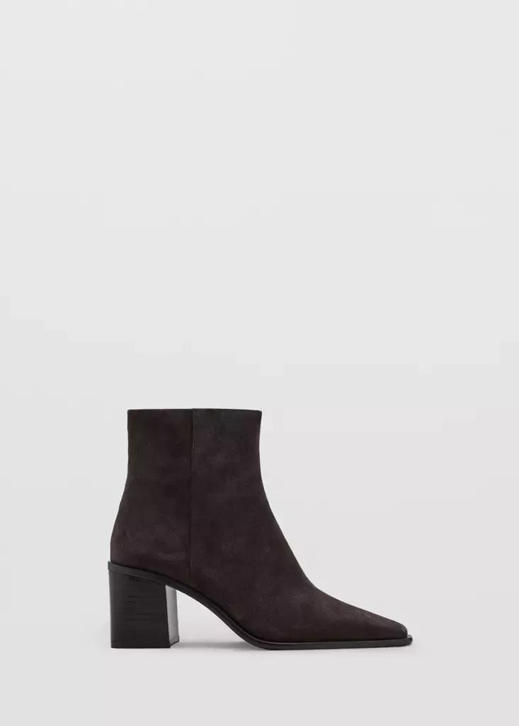 Brown Ankle Boots With Block Heel, Dark Brown, large image number 0