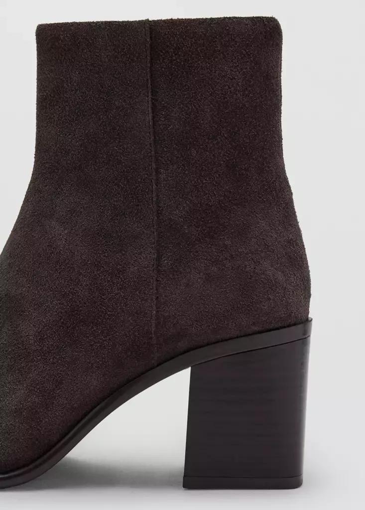 Brown Ankle Boots With Block Heel, Dark Brown, large image number 2