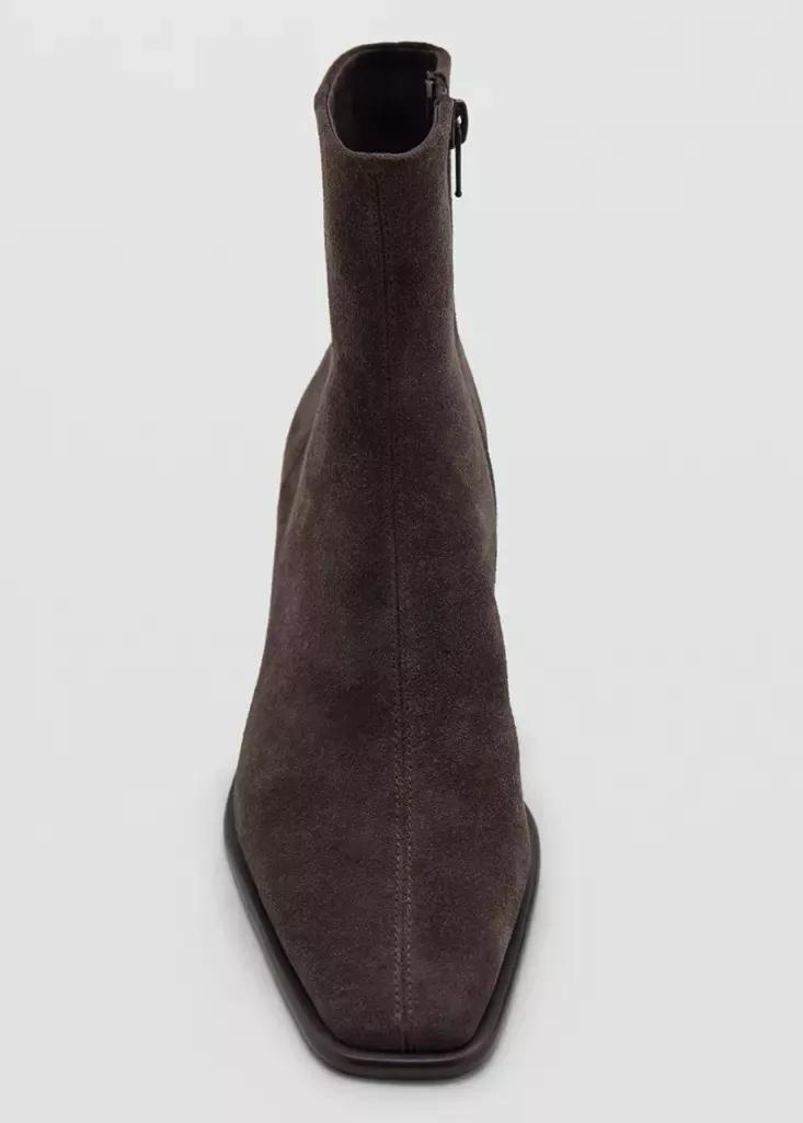 Brown Ankle Boots With Block Heel, Dark Brown, large image number 4