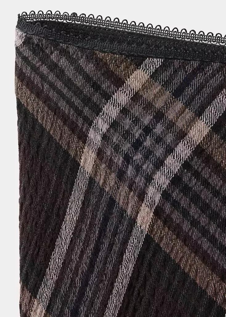 Brown Checked Midi Skirt, Brown, large image number 5