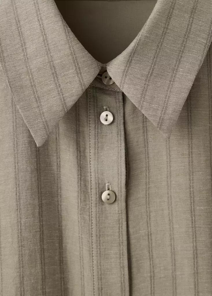 Beige Vestido Camisero Raya Diplom├╕┬&uacute;├╕┼&ocirc;tica, Beige - Khaki, large image number 6