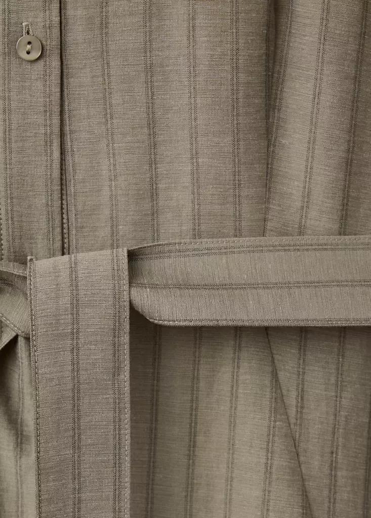Beige Vestido Camisero Raya Diplom├╕┬&uacute;├╕┼&ocirc;tica, Beige - Khaki, large image number 7