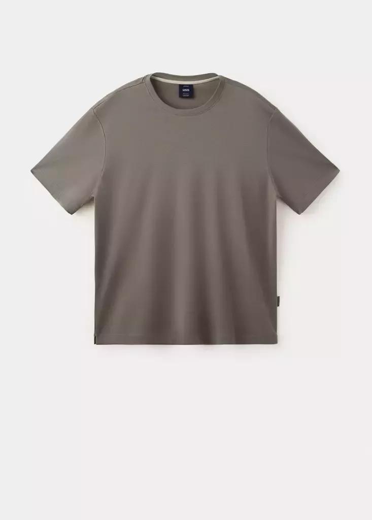 Grey Extra Soft Cotton Regular Fit T-Shirt, Medium Grey, large image number 5