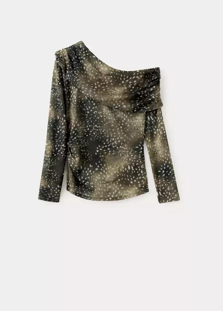 Brown Asymmetric Bambi T-Shirt, Brown, large image number 3