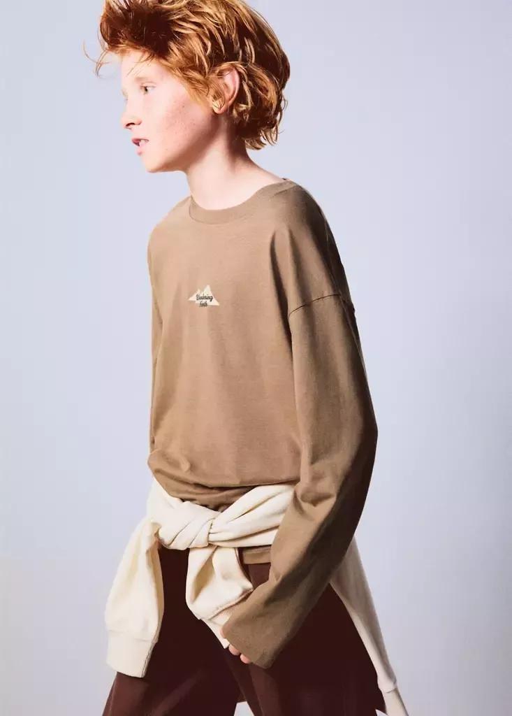 Brown Printed Oversize T-Shirt, Dark Brown, large image number 0