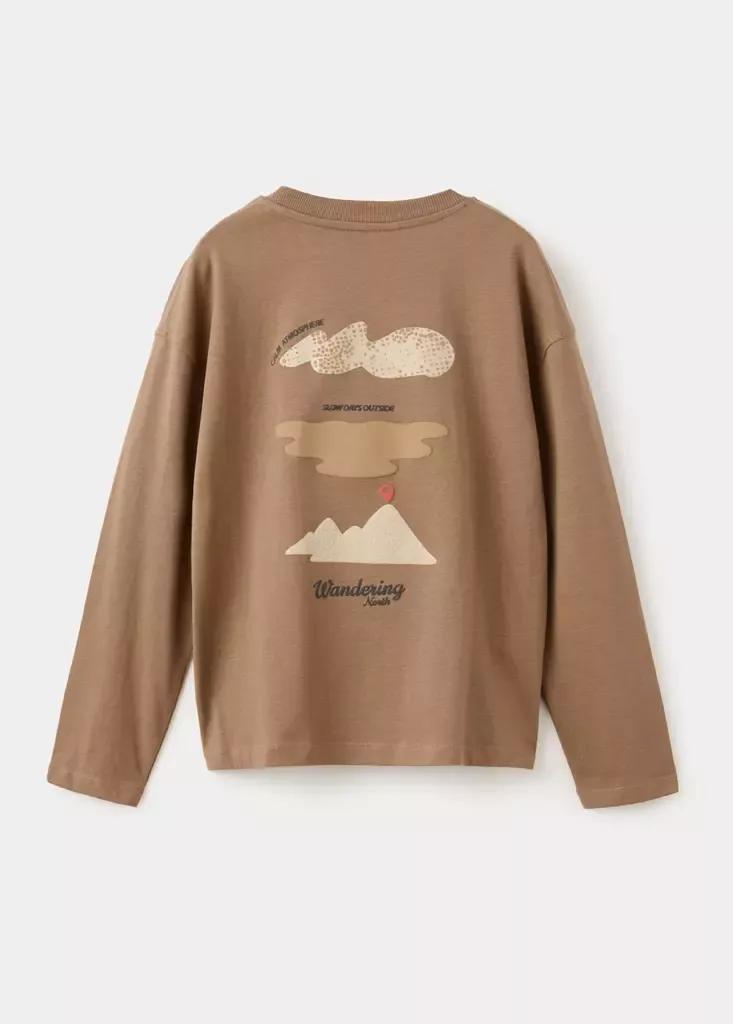 Brown Printed Oversize T-Shirt, Dark Brown, large image number 3