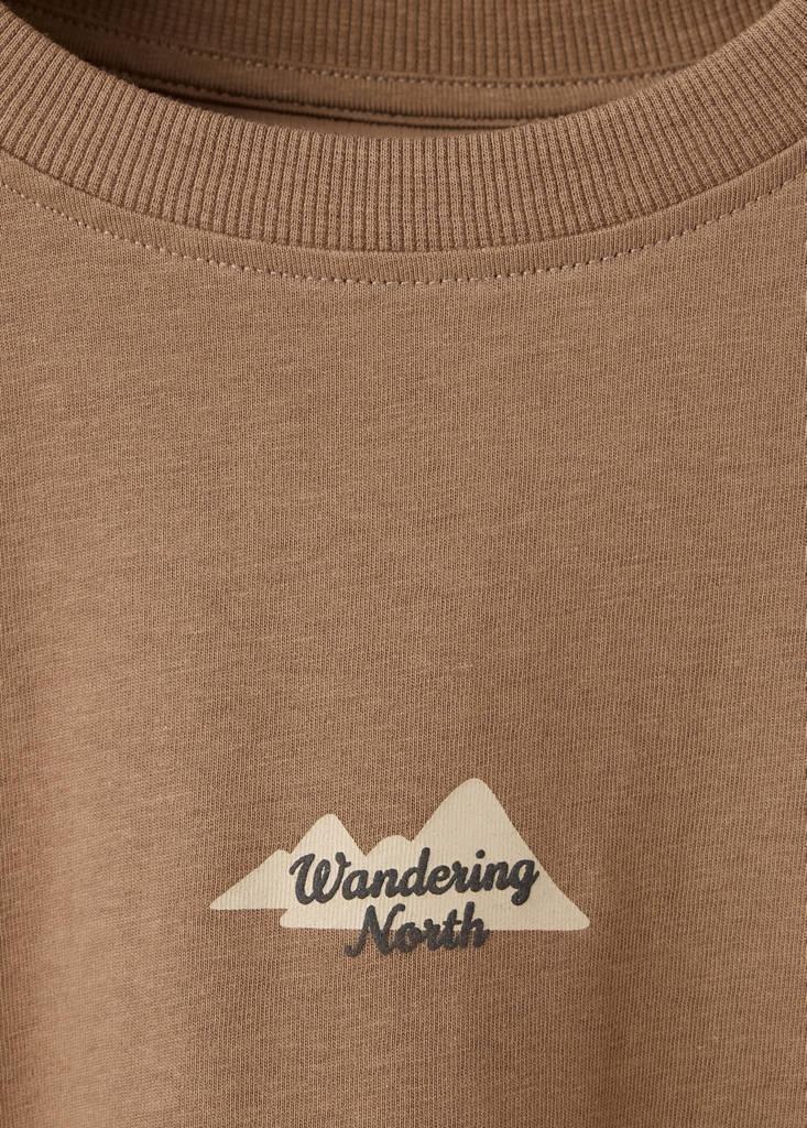 Brown Printed Oversize T-Shirt, Dark Brown, large image number 4