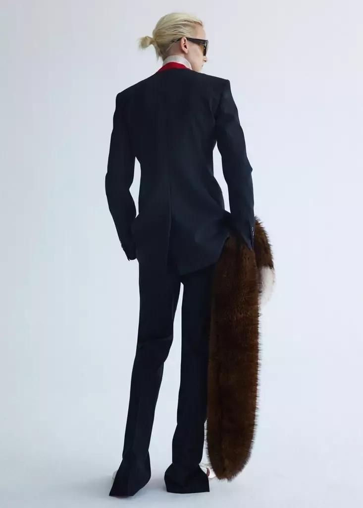 Blue Pinstripe Suit Trousers, Navy, medium