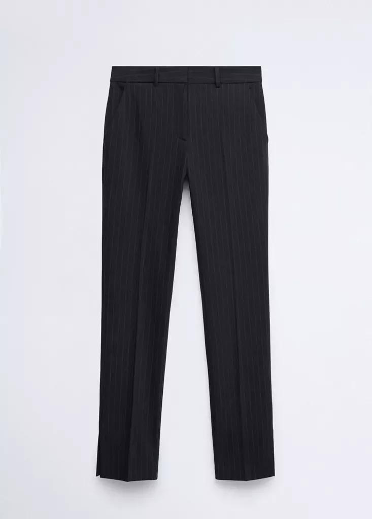 Blue Pinstripe Suit Trousers, Navy, large image number 5