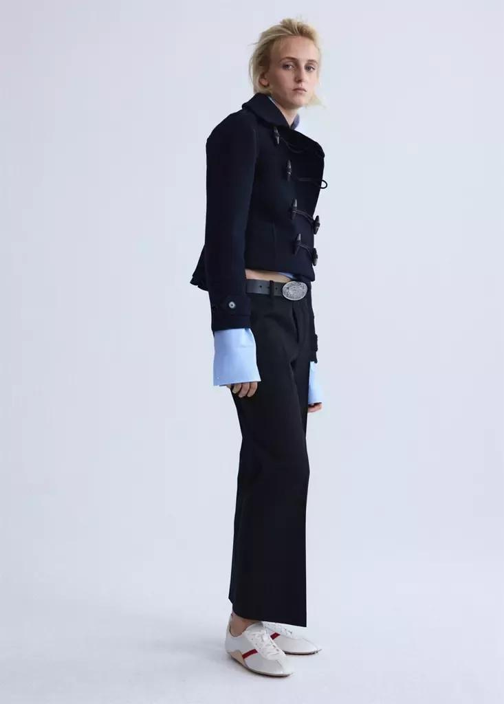 Black Low-Rise Cropped Trousers, Black, medium