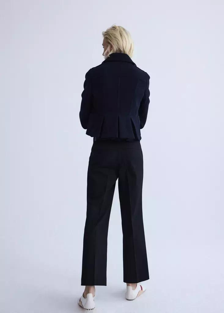 Black Low-Rise Cropped Trousers, Black, medium