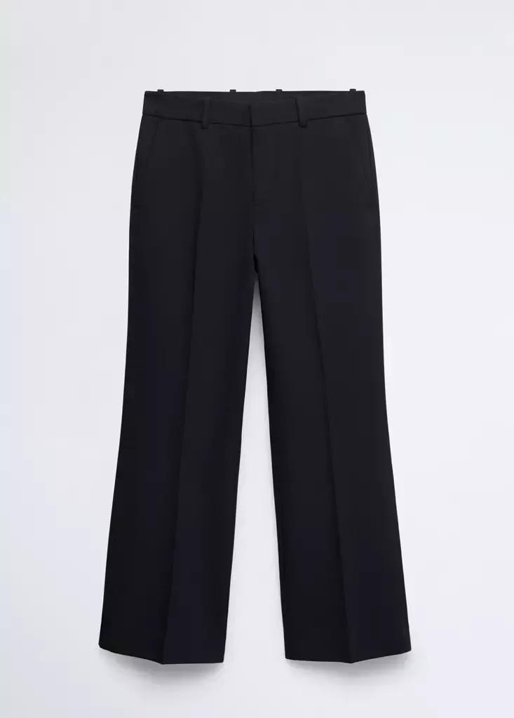 Black Low-Rise Cropped Trousers, Black, large image number 4