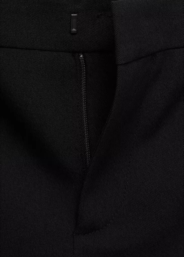 Black Low-Rise Cropped Trousers, Black, large image number 5