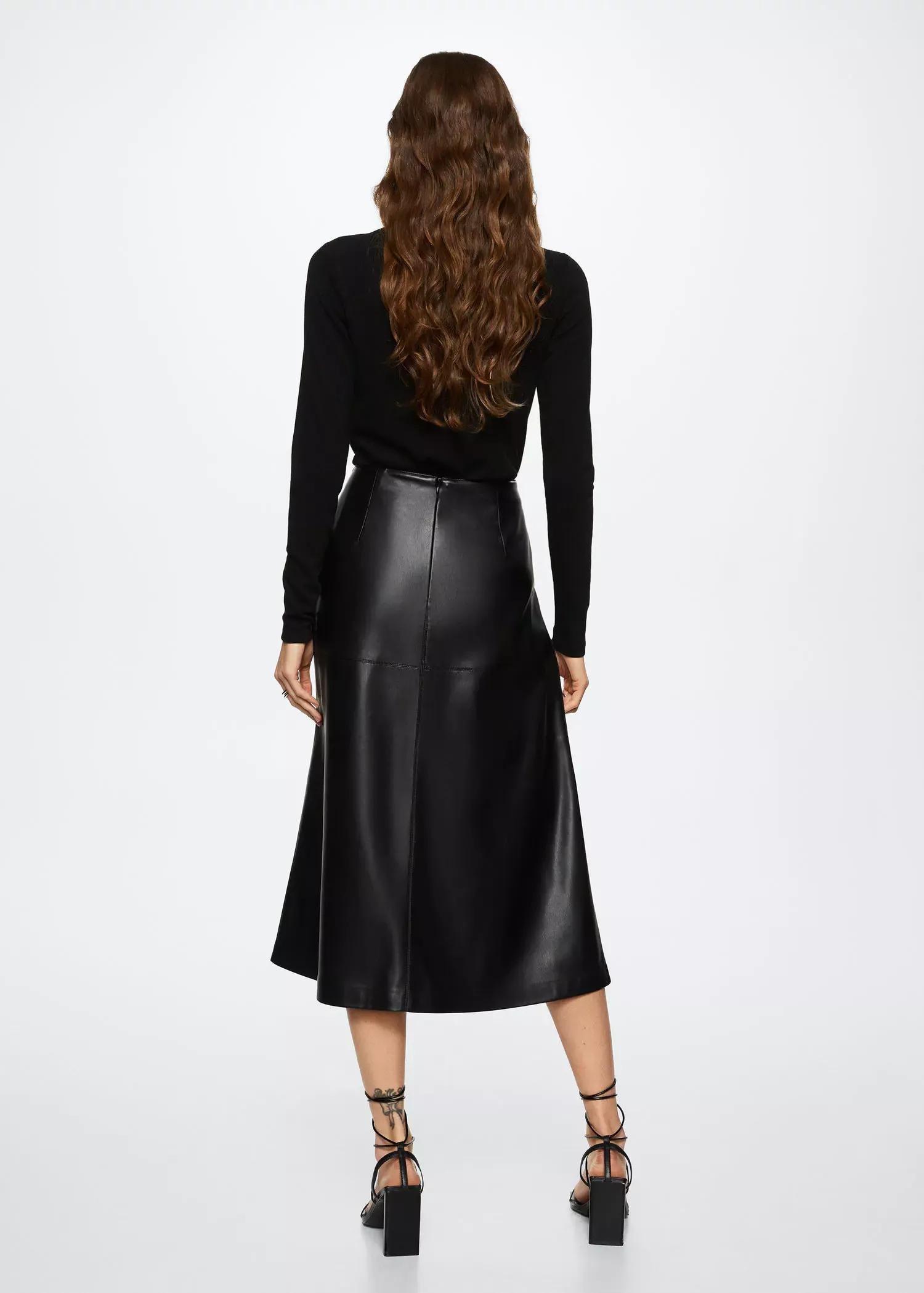 Black Faux-Leather Skirt, , large image number 6