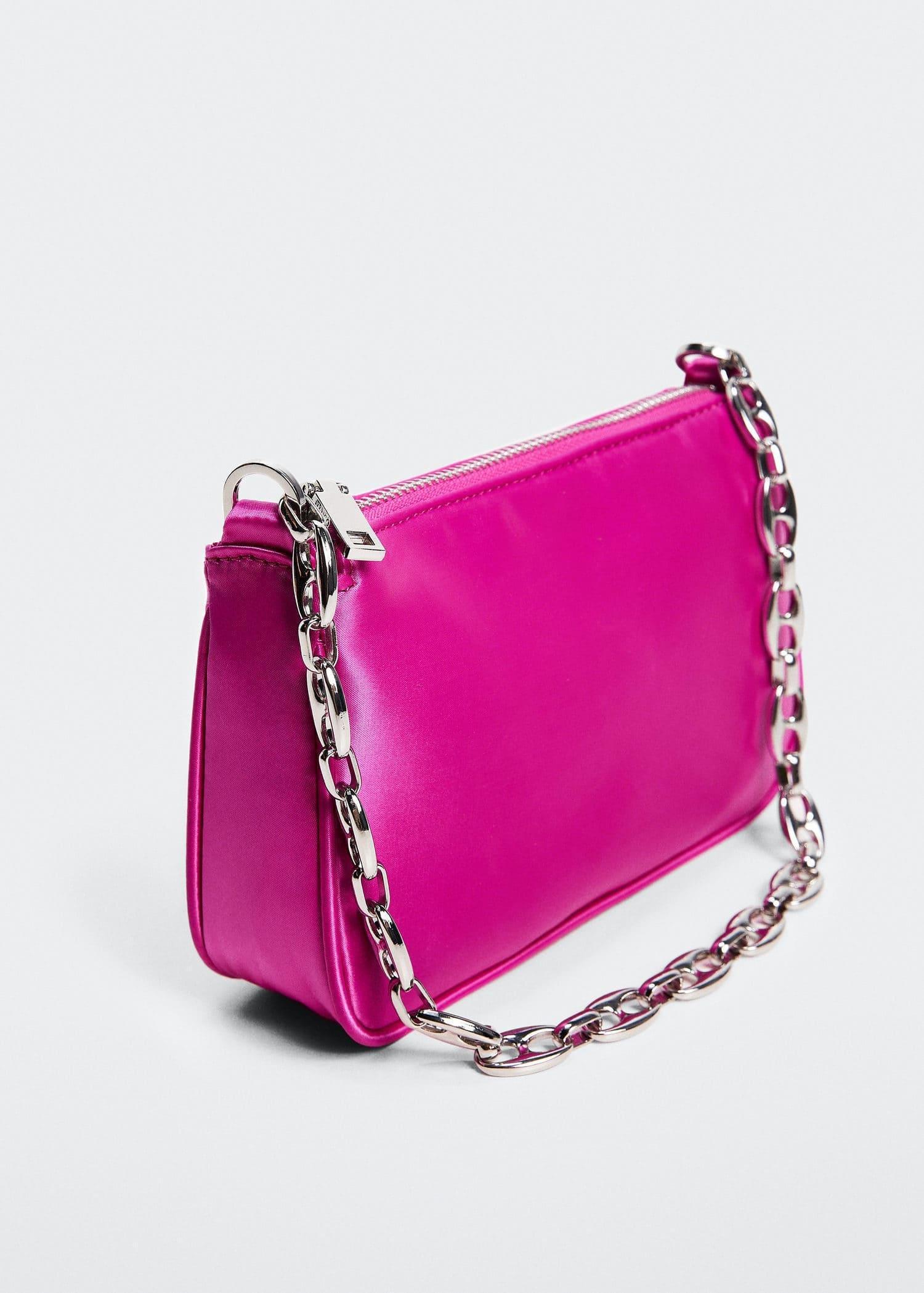 Pink Satin Chain Bag, , large image number 1