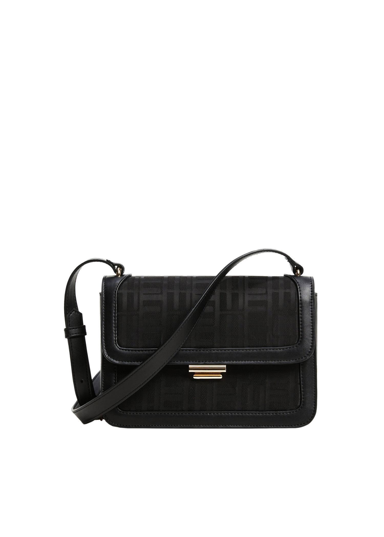 Black Texture Cross-Body Bag, , large image number 0