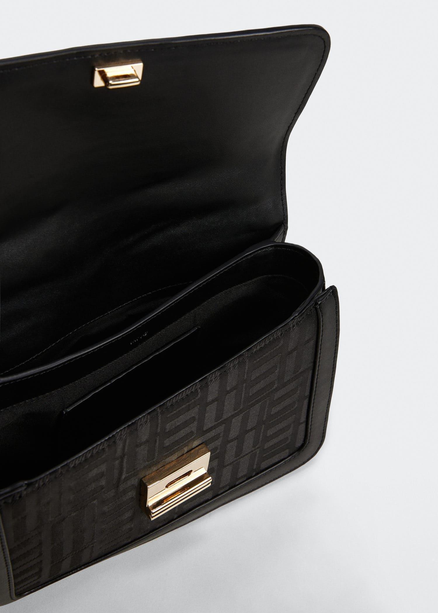 Black Texture Cross-Body Bag, , large image number 4