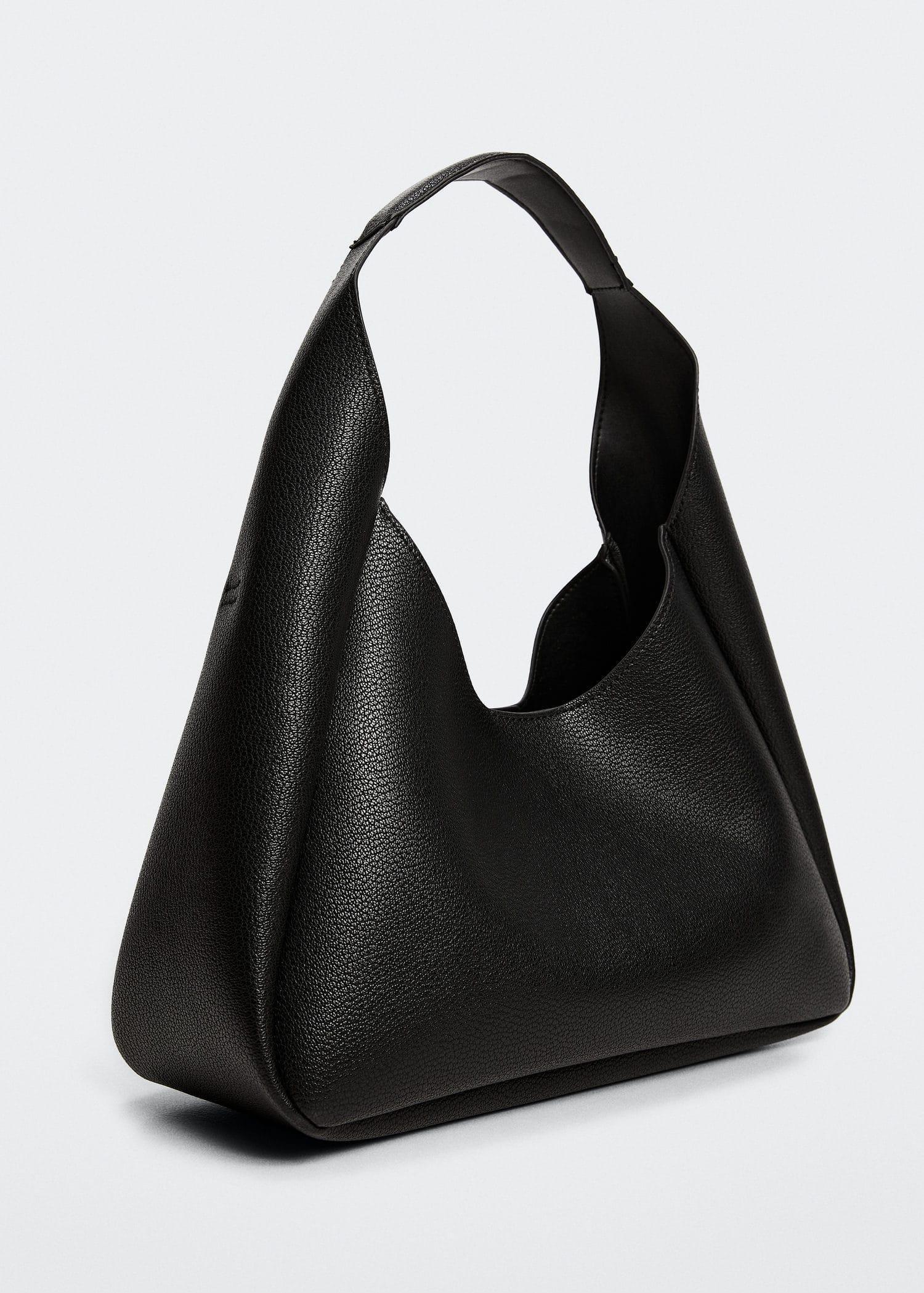 Mango black leather online bag