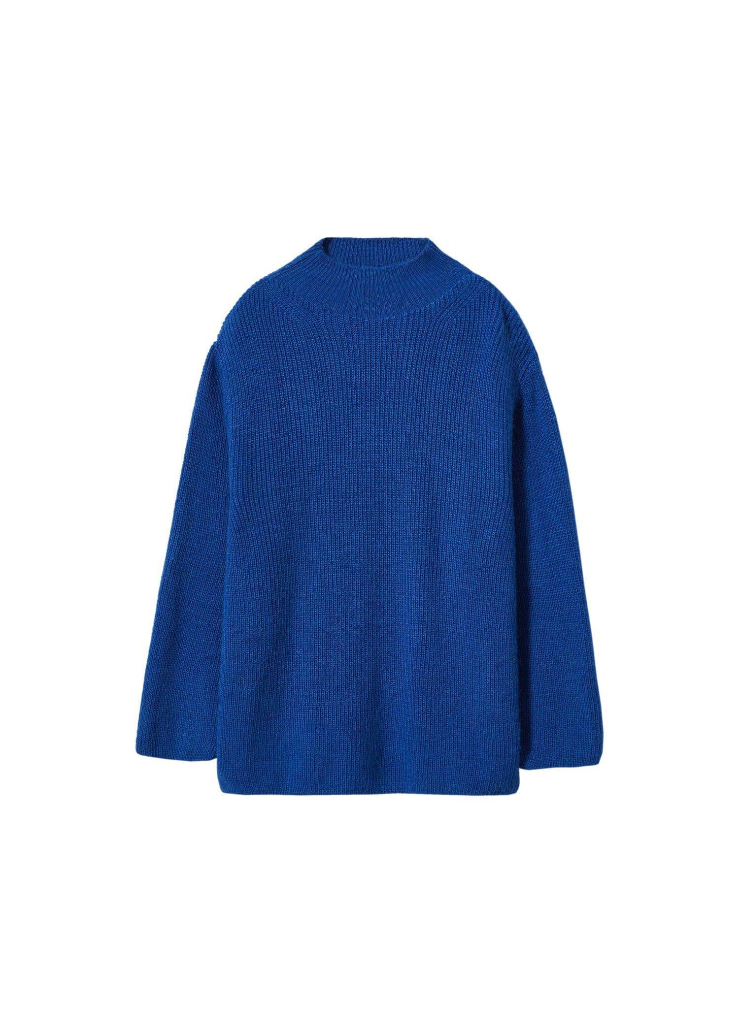 Blue Oversize Knit Sweater, , large image number 1