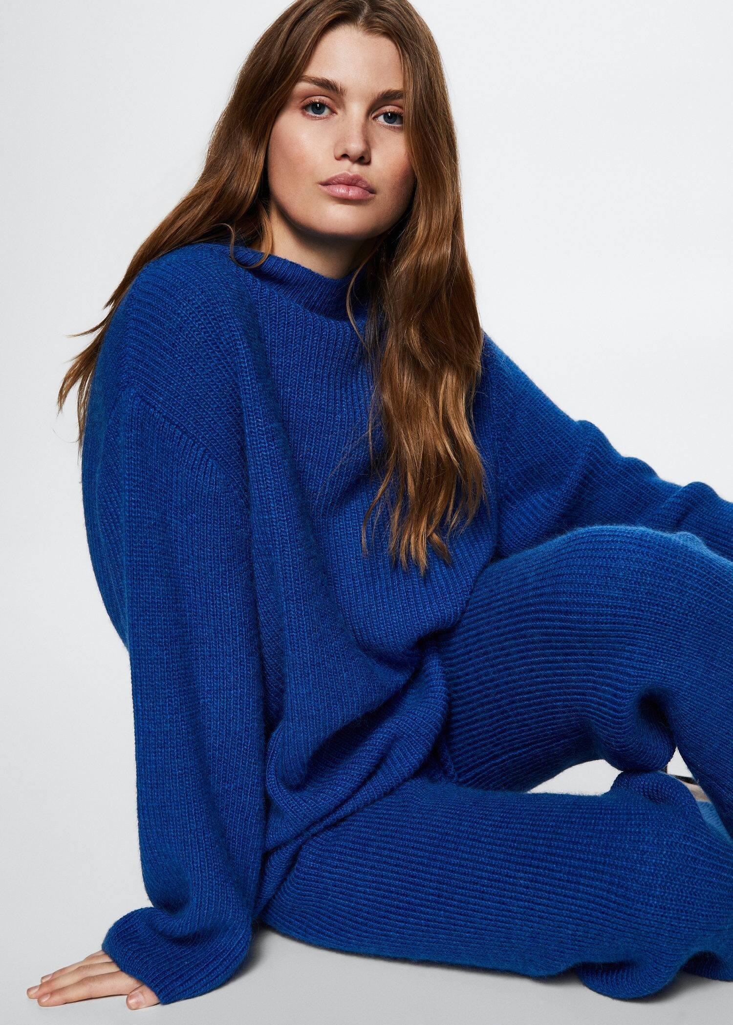 Blue Oversize Knit Sweater, , large image number 2