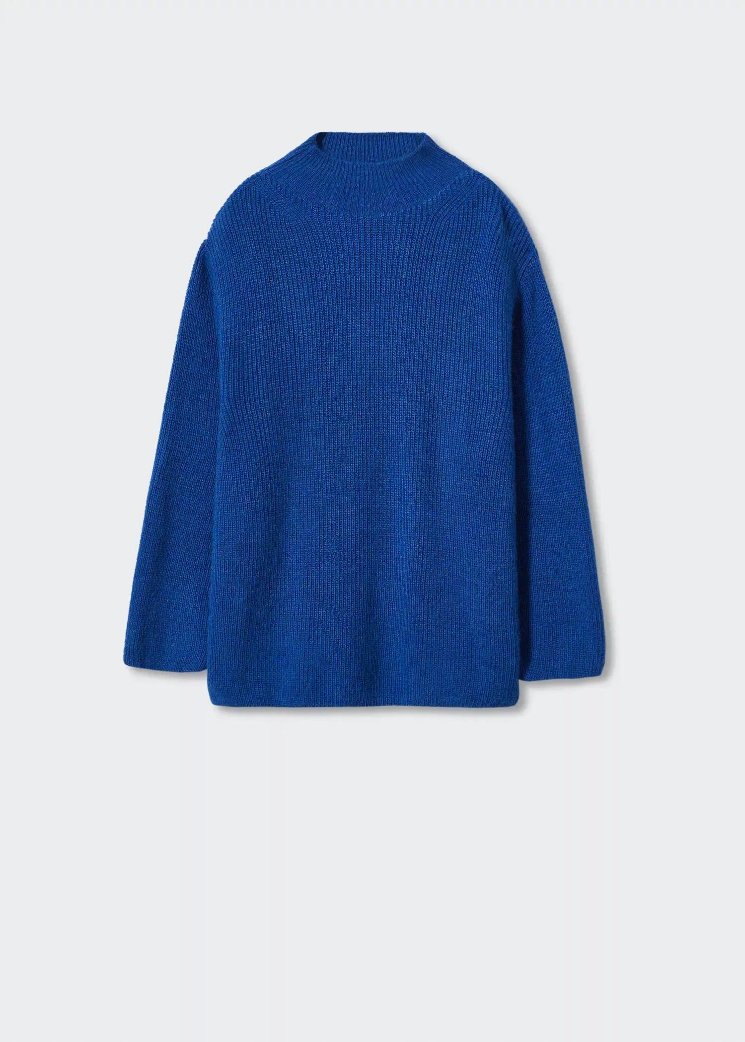 Blue Oversize Knit Sweater, , large image number 5