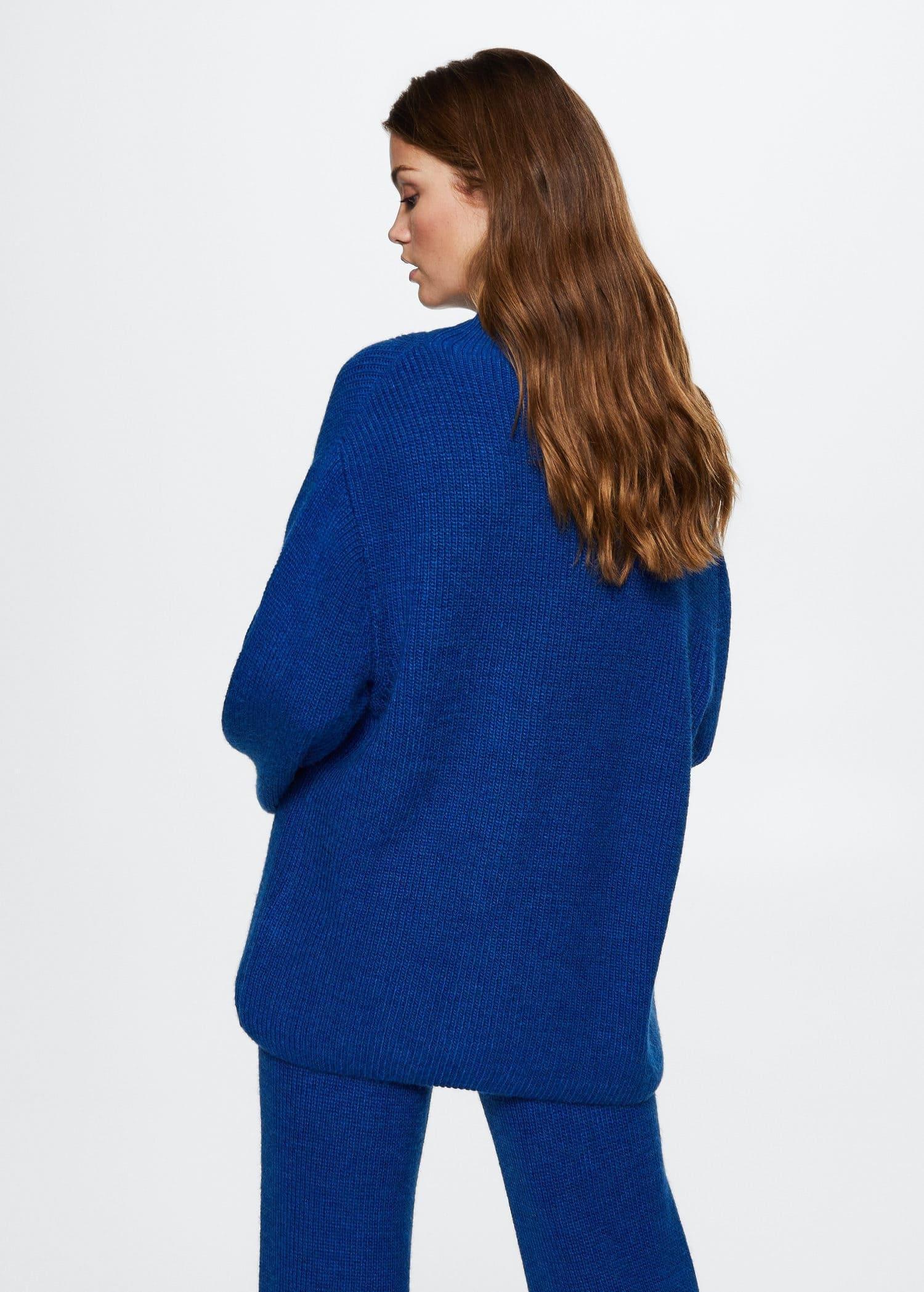 Blue Oversize Knit Sweater, , large image number 7