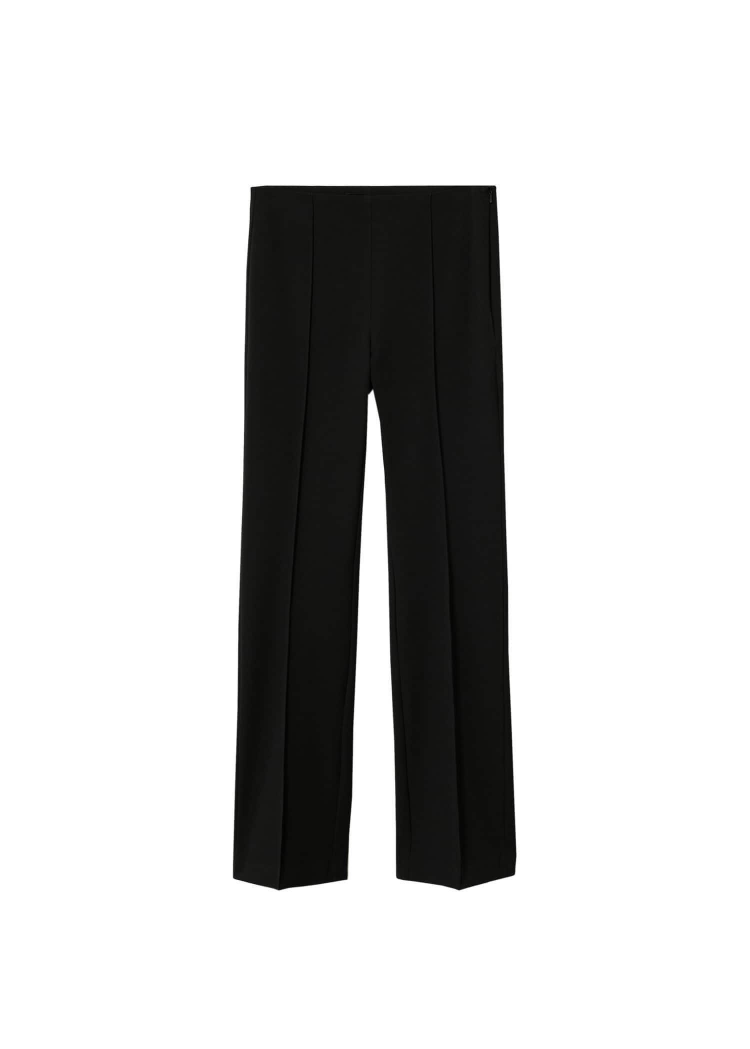 Black Straight Trousers, , large image number 2