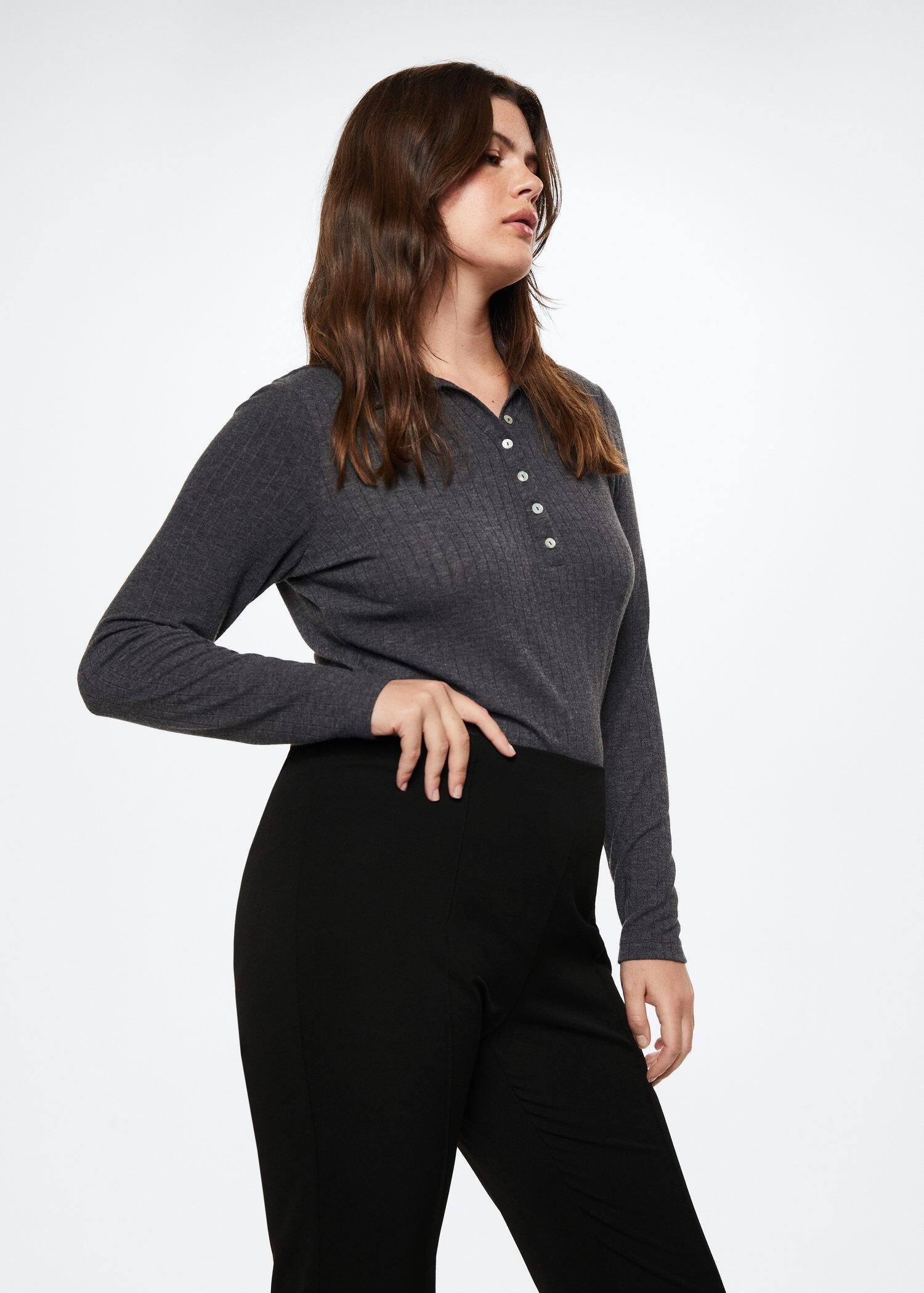 Black Straight Trousers, , large image number 4